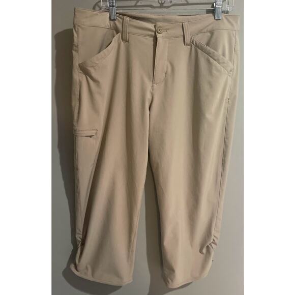 Eddie Bauer Women's Khaki Crop Activewear Pants - Size 12 - Picture 1 of 8
